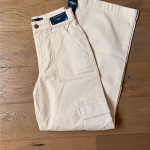 Hollister Cream Baggy Cargo Pants